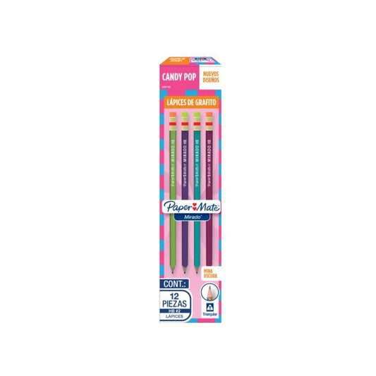 Lapiz de grafito CANDY POP PAPER MATE Caja x 12