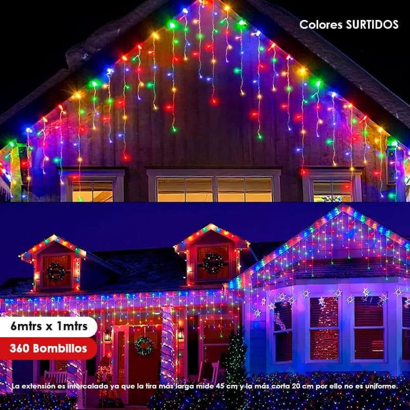 Luz de navidad tipo Lluvia 6mts x 1mt 360LED Colores Surtidos