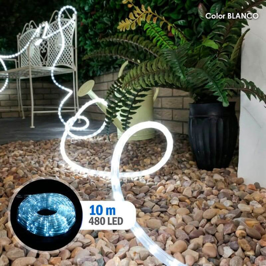 Luz tipo manguera de 10mtrs x480 luces Color Blanco