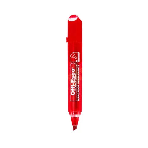 Marcador permanente Punta Biselada OFFIESCO x UNIDAD Color Rojo