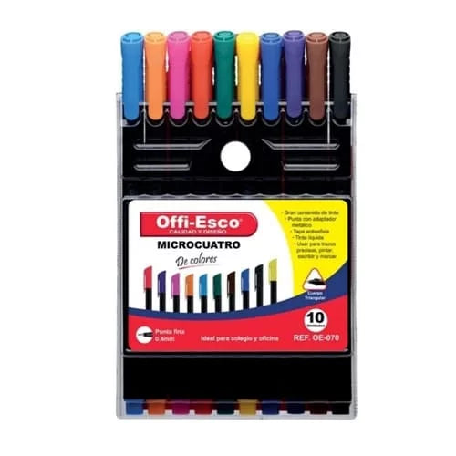 Micropunta 0,4mm -OFFIESCO- x10 Colores