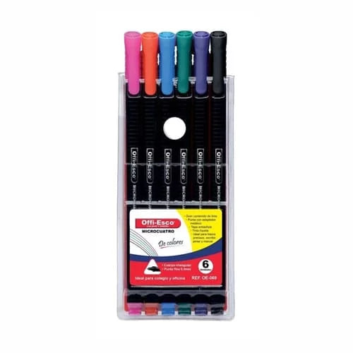 Micropunta 0,4mm -OFFIESCO- x6 Colores