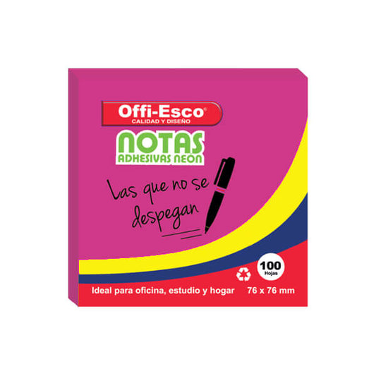 Notas Adhesivas Post it 76 x 76 mm Offiesco FUCSIA