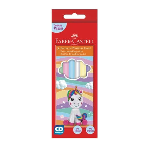 Plastilina 112g -FABER CASTELL- x 8 Colores PASTEL