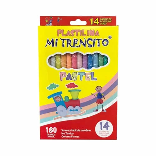 Plastilina pastel 180gr -MI TRENSITO- x14 Colores
