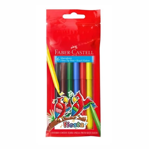 Plumones fiesta -FABER CASTELL- X6 Colores