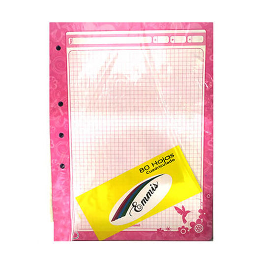 Repuesto de hojas para folder cuadriculado x80 hojas