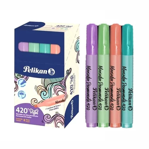 Resaltadores PELIKAN PASTEL 420 x8 Marcadores 4 Colores diferentes