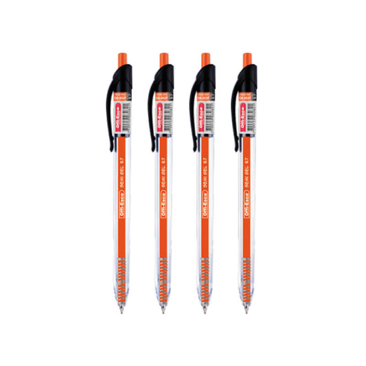 Set x4 Boligrafo semi gel 0.7m retráctil TRAZO FINO Negro