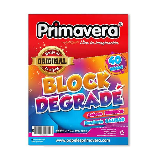 Block degradé x40 hojas PRIMAVERA