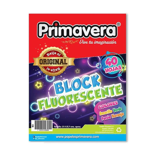 Block fluorescente x40 hojas PRIMAVERA