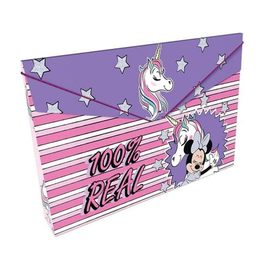 Carpeta fuelle cartón con caucho PERSONAJES FEMENINO MINNIE UNICORNIO