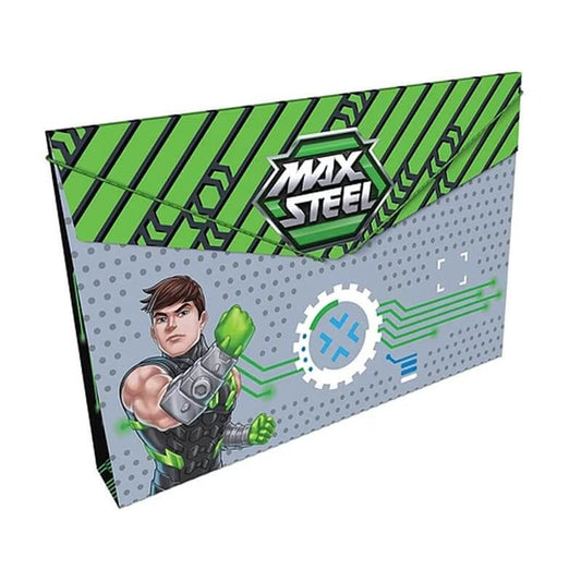 Carpeta fuelle cartón con caucho PERSONAJES MASCULINO MAX STEEL