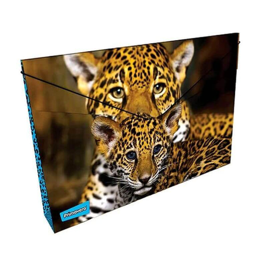 Carpeta fuelle cartón con caucho PERSONAJES UNISEX LEOPARDO