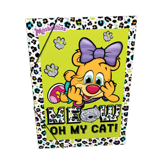 Carpeta con caucho plático PERSONAJES  MASKOTITAS