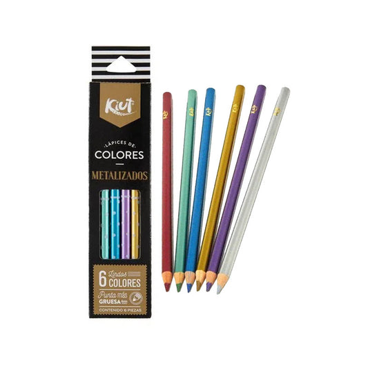 Colores METALIZADOS KIUT x6 PUNTA GRUESA Colores diferentes