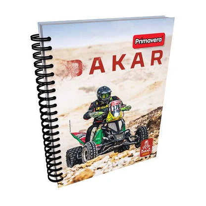 Agenda Argollada grande 5 MATERIAS MASCULINO pasta dura DAKAR CUATRIMOTO DESIERTO CUADRICULADO