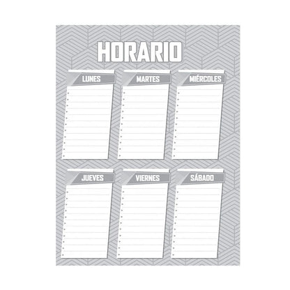 Agenda Argollada grande 5 MATERIAS UNISEX pasta dura SOLID COLORS ROJO Y GRIS CUADRICULADO