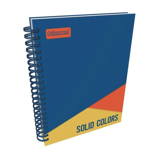 Agenda Argollada grande 5 MATERIAS UNISEX pasta dura SOLID COLORS UNICOLOR AZUL OSCURO NARANJA AMARILLO CUADRICULADO