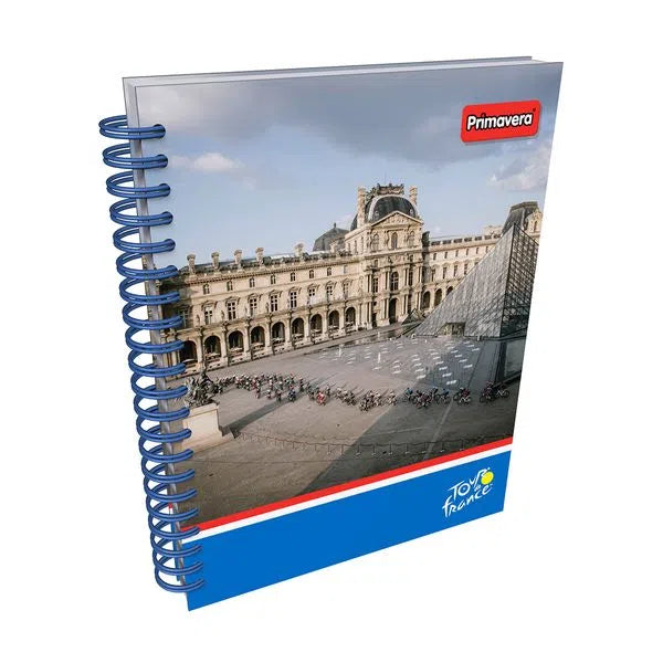 Agenda Argollada grande 5 MATERIAS UNISEX pasta dura TOUR DE FRANCIA PARÍS LOUVRE CUADRICULADO