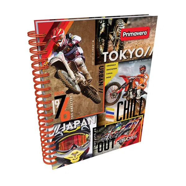 Agenda Argollada grande 5 MATERIAS MASCULINO pasta dura SOLID COLORS TOKYO JAPAN CHILD OUT CUADRICULADO
