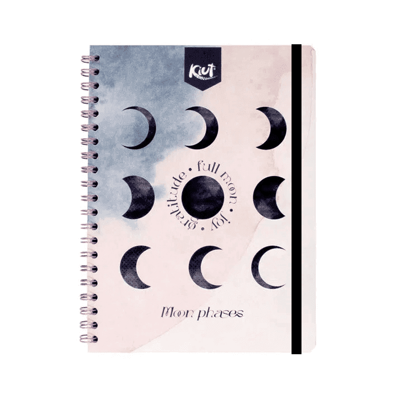Cuaderno doble O Platino grande KIUT DE 100 HOJAS rayado platino multimateria #6