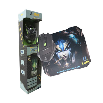 Mouse gamer + pad mouse estampado COMBO